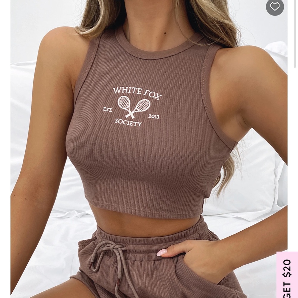 White fox crop top